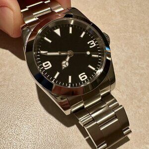 Black Explorer Style Custom Made Diver Dress Style Watch with NH35 Movement